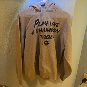 ND “play like a champion today” gray hoodie Lg